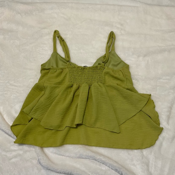 Kirious Los Angeles Vibrant Lime Green Ruched Crop Top Medium - Picture 4 of 6